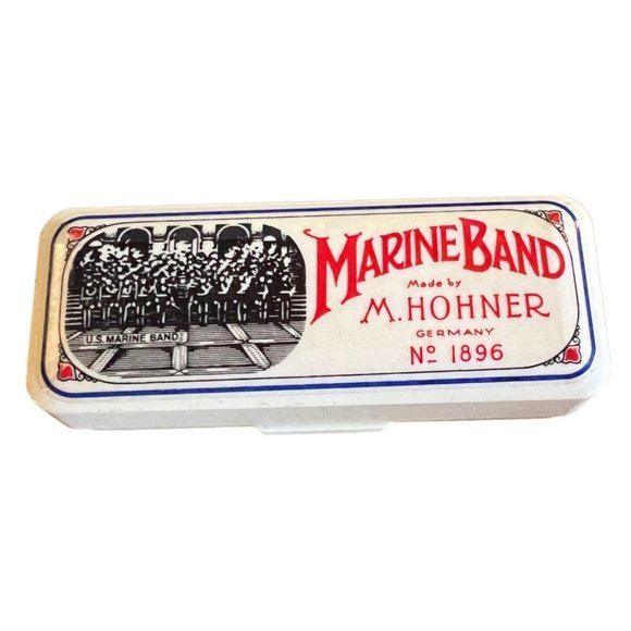 Vintage Marine Band M Hohner Harmonica Silver Germany Key C A440 - Picture 1 of 12